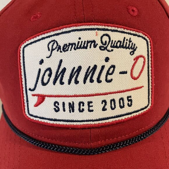 Johnnie-O Hat Cap Snap Back Adult Beach Golf Surf Red Patch Rope Adjustable Hat - Picture 8 of 13